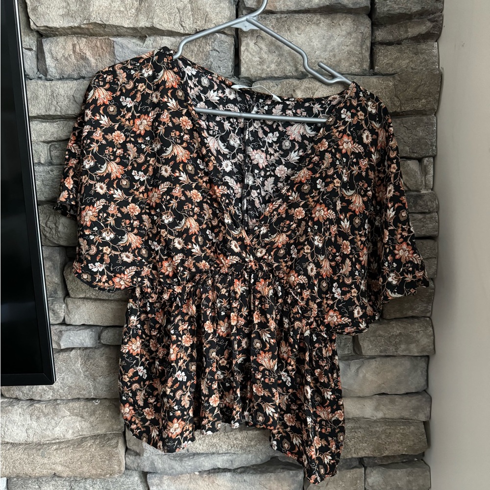 Zara floral blouse